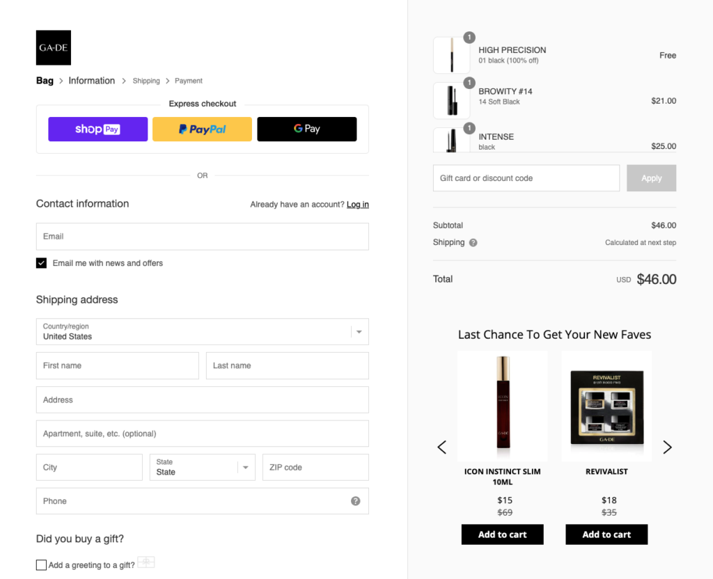 Dialogue on GA-DE's checkout